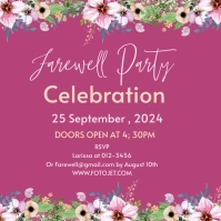 Pink Professional Farewell Party Instagram Po template