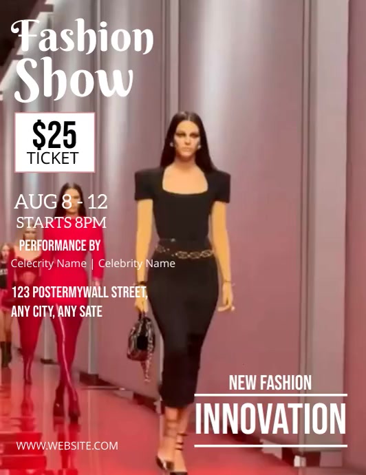 Pink Professional Fashion Show Flyer (us Lett template