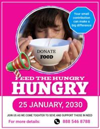Pink Professional Feed The Hungry Flyer (us Letter) template