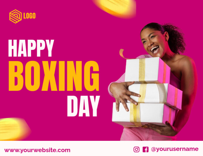 Pink Professional Happy Boxing Day Flyer (us Letter) template