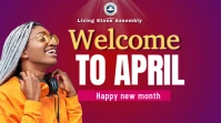 Pink Professional Happy New Month  Digital Display (16:9) template