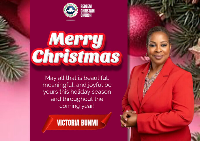 Pink Professional Merry Christmas  A1 template