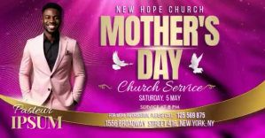 Pink Mother's Day Church Service Facebook Event Cover Template