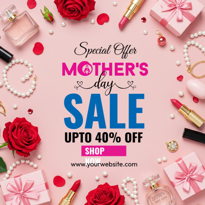Pink Professional Mother's Day Sale Template  Instagram Post