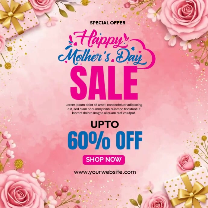 Pink Professional Mother's Day Sale Template Instagram Post