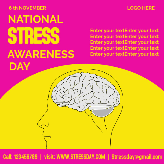 Copy of Pink Professional National Stress Day Instagram Post | PosterMyWall