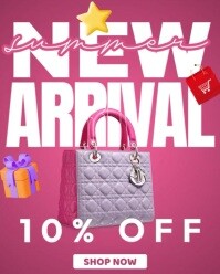 Pink Professional New Arrivalsladies Bags Ad Instagram Portrait template