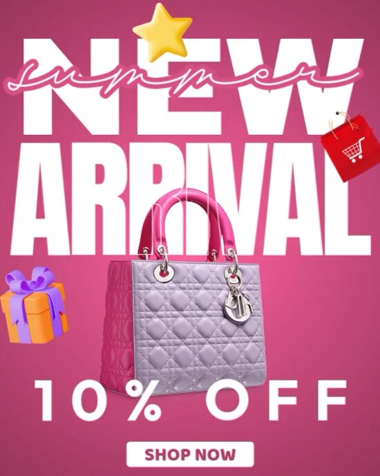 Pink Professional New Arrivalsladies Bags Ad Instagram Portrait template