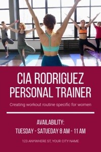 Pink Professional Personal Trainer Poster Póster template