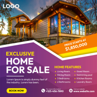 Merah Muda Real Estate Sale Kvadrat Template