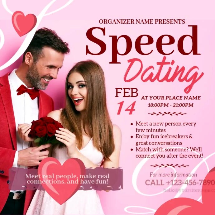 Pink Professional Speed Dating Instagram Post Template | PosterMyWall