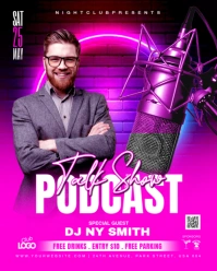Pink Professional Talk Show Podcast Instagram Portrait template