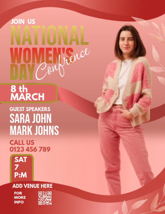 Copy of Pink Professional Woman's Day Confrence Flyer (us Letter ...
