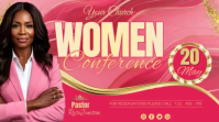 Pink Professional Women's Church Conference Digital Display Video template
