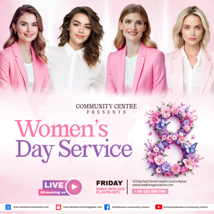 Pink Professional Women's Day Instagram Post template