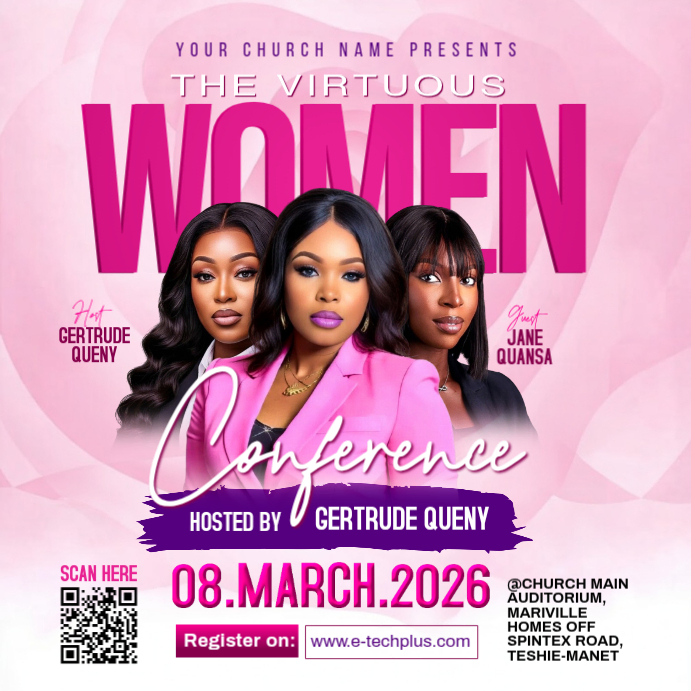 Pink Conference Picture Pink Professional Women's Conference Instagram Post Templat | PosterMyWall