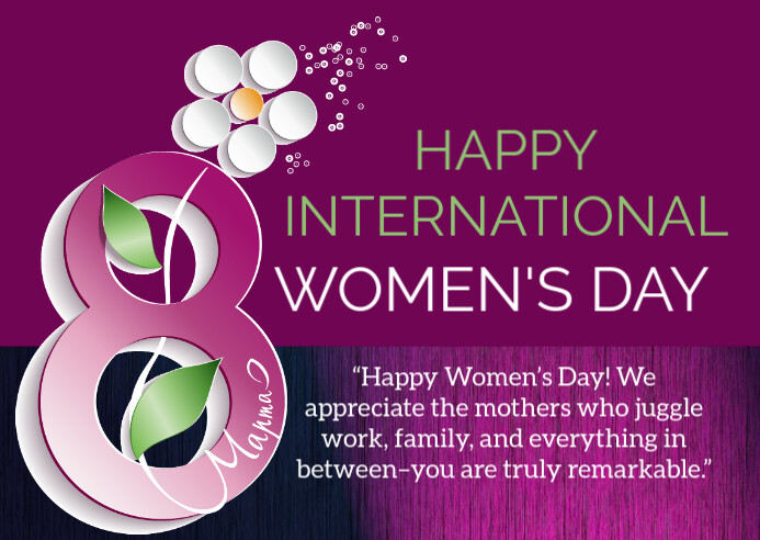Pink Professional Women Day A6 template
