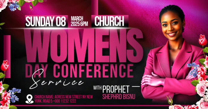 Pink Conference Picture Pink Professional Womens Day Conference Facebook Shared Image Template ...
