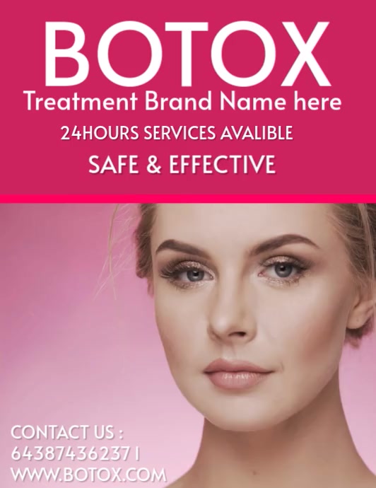 Pink Professionale Botox Volantino (us Letter) template