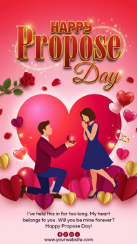 Pink Propose Day Instagram Story template
