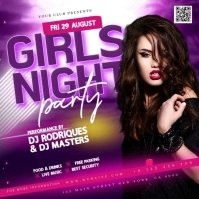 pink purple neon club party event design template Square (1:1)