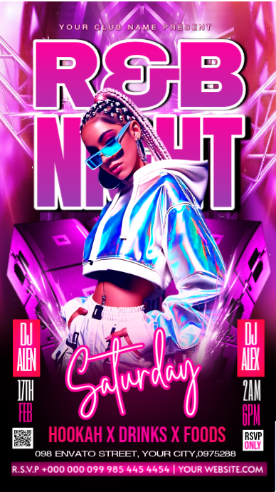 Modèle Pink R&B Night Event Instagram Story | PosterMyWall