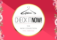 Pink Retail New Arrival Postcard Poskaart template