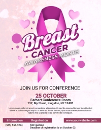 Pink Ribbon Breast Cancer Awareness Flyer Template | PosterMyWall