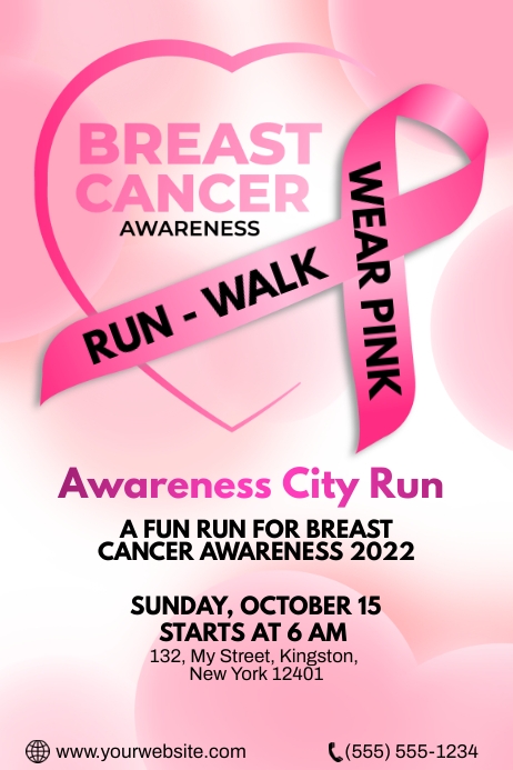 Copy of Pink Ribbon Breast Cancer Awareness Month Pos | PosterMyWall