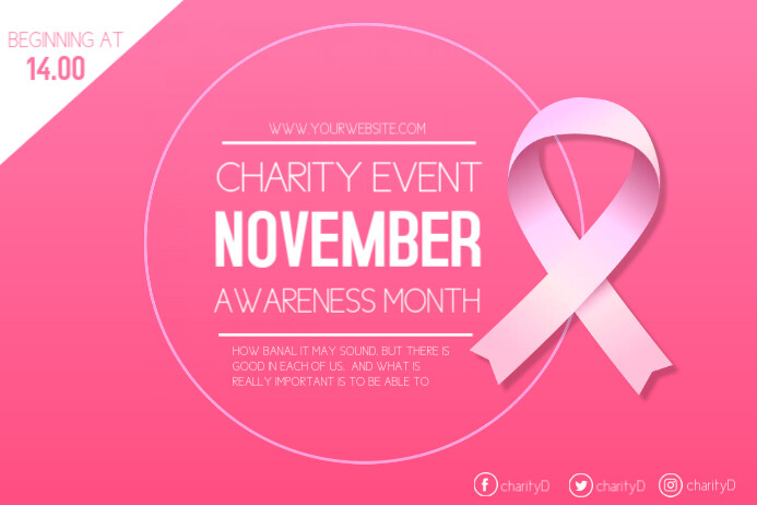 Pink Ribbon Charity Poster template