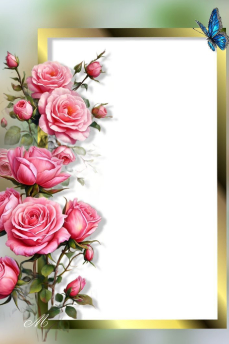 Pink Rose Garden Frame Template | PosterMyWall