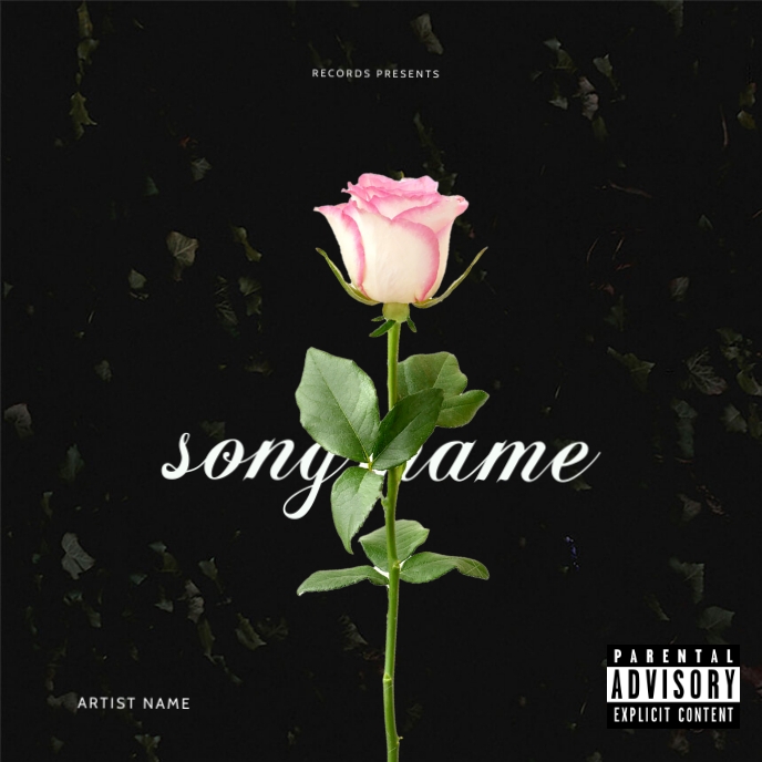 Pink Rose Mixtape cover art design template | PosterMyWall