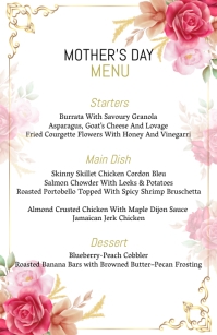 Mother's Day Menu Template | PosterMyWall