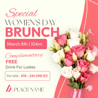Pink Sage Women’s Day Brunch Flyer – Elegant Restaurant March 8 Event Template Instagram Post