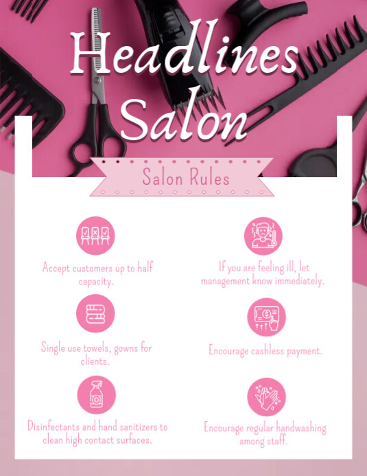 Pink Salon Guidelines Flyer Template Postermywall
