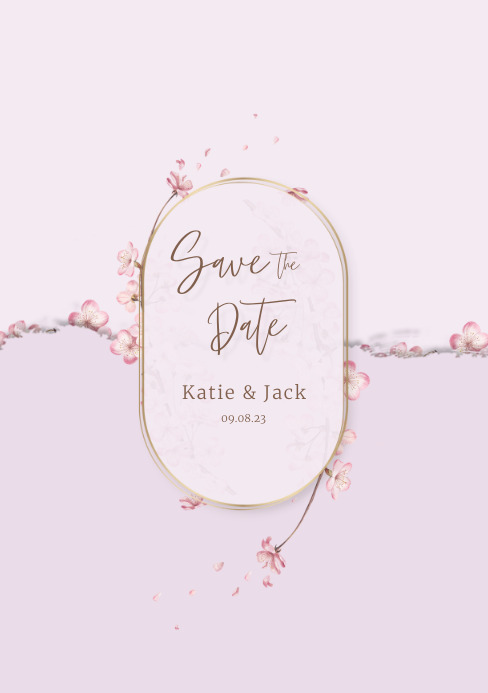 Pink Save the Date Card Template | PosterMyWall