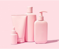 Merah Muda Cosmetic Product Display Stort rektangel Template