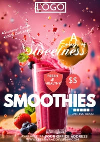 Pink  Smoothie Ads A1 template