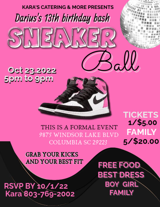PINK SNEAKER BALL Template | PosterMyWall