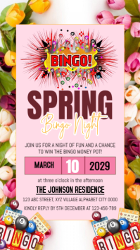 Pink Spring Bingo Night Instagram Story template
