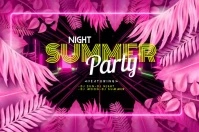Pink Spring Party Póster template