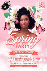 Spring Party Invite Design spring party invitation Template | PosterMyWall