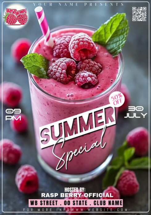Pink Summer Special A4 template