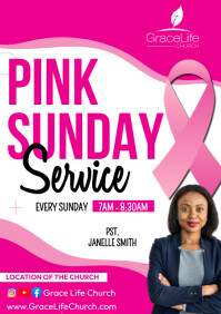 Pink Ribbon Sunday Breast Cancer Awareness Template | PosterMyWall