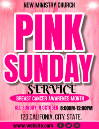 Pink Sunday service design template Flyer (US Letter)