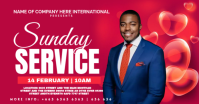Pink Sunday Service Event Facebook Shared Image template