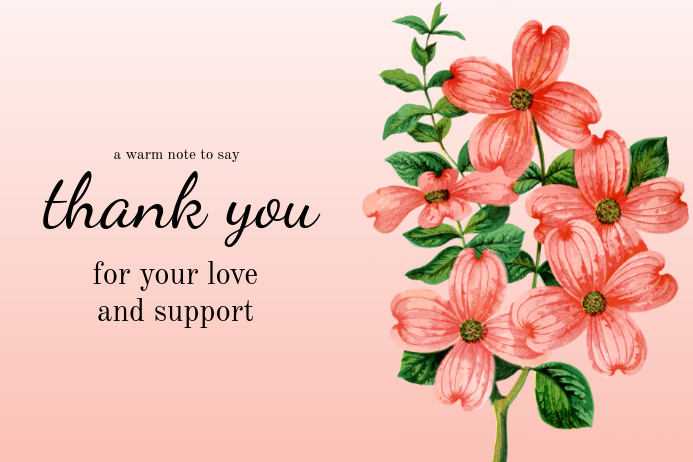 Pink Thank You Card Template โปสเตอร์