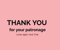 Pink Thank You Medium Rectangle template