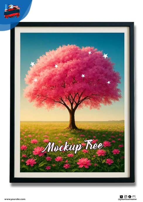 Pink Tree Nature Art A4 Template | PosterMyWall