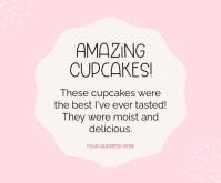 Pink Typographic Amazing Cupcake And Quotes  Medium Rectangle template